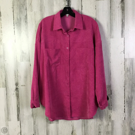 Jacket Shirt By Cloud Ten In Pink, Size: M