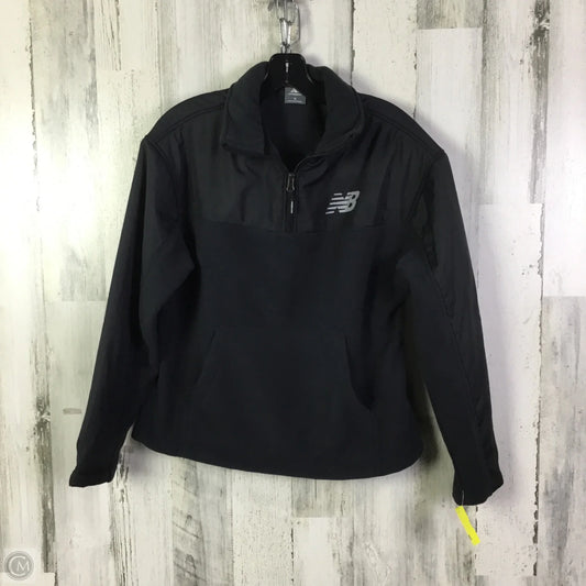 Athletic Top Long Sleeve Collar By New Balance In Grey, Size: S