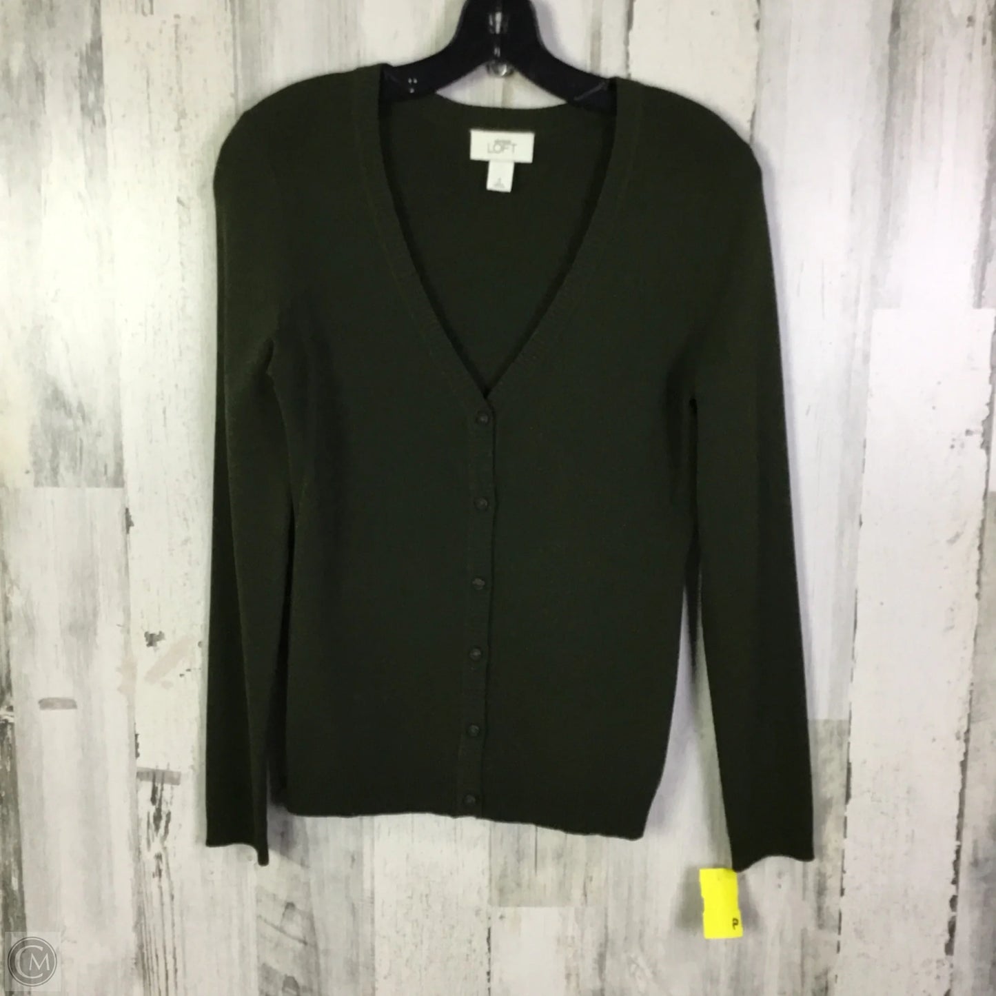 Sweater Cardigan By Loft In Green, Size: S