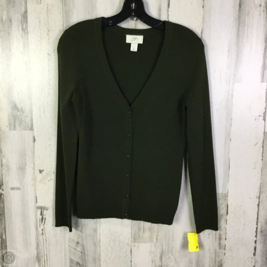 Sweater Cardigan By Loft In Green, Size: S