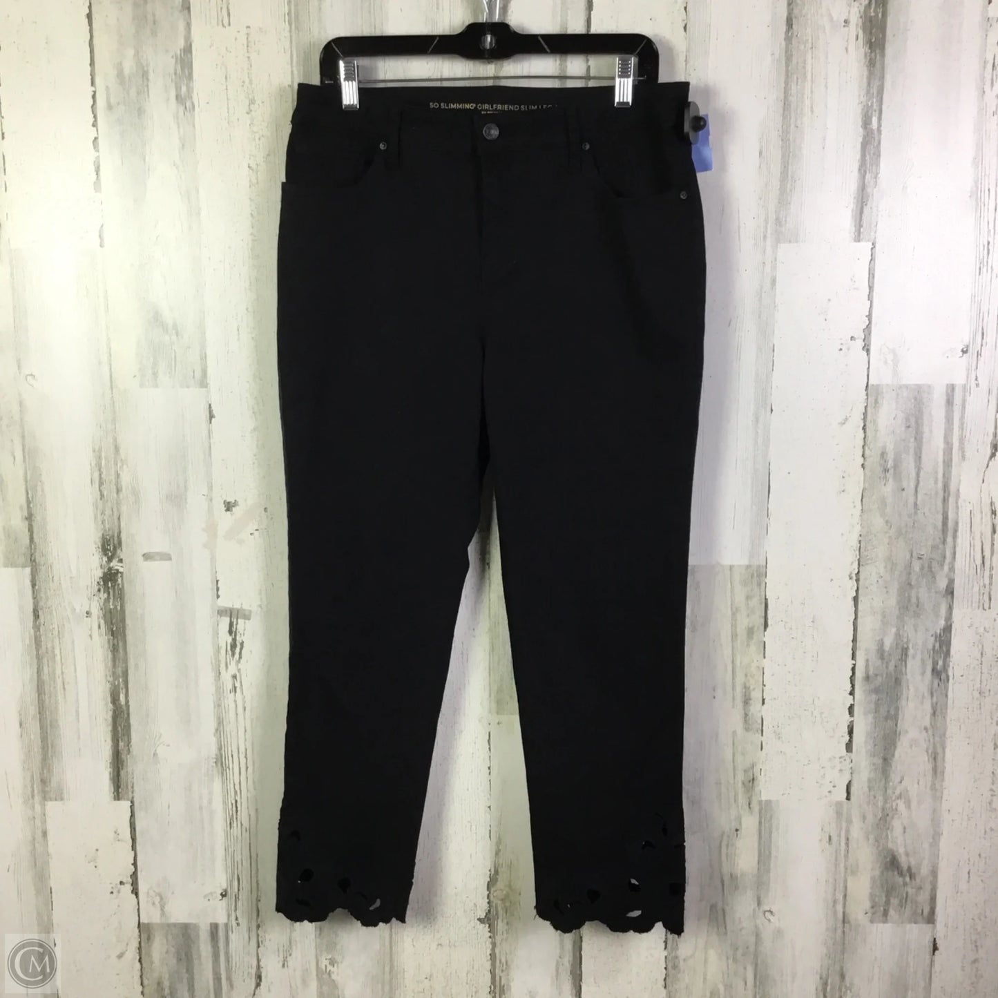 Jeans Straight By Chicos In Black Denim, Size: 10