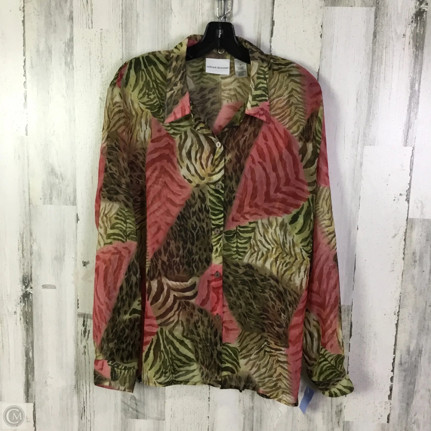 Top Long Sleeve By Alfred Dunner In Green, Size: 1x