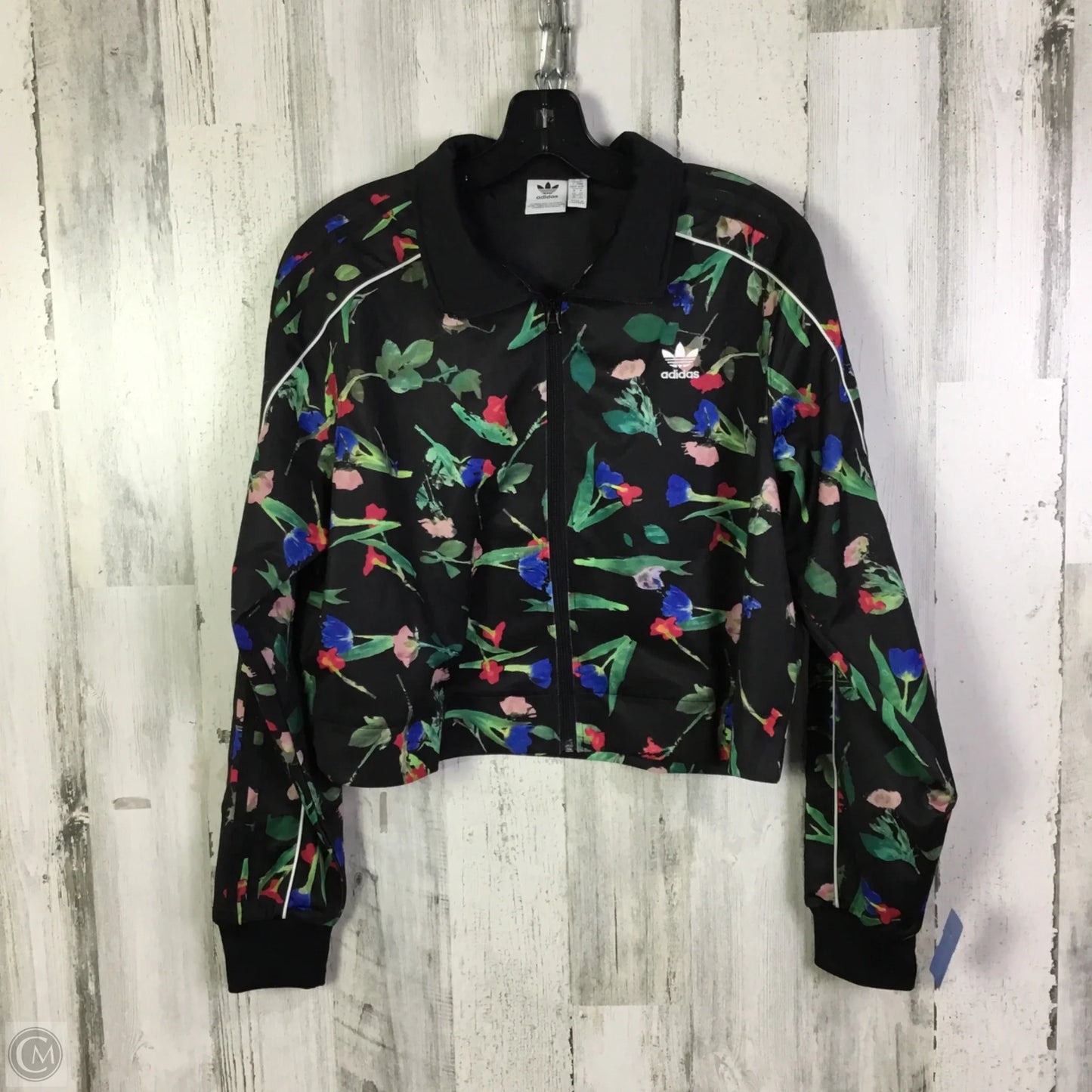 Athletic Jacket By Adidas In Black, Size: M