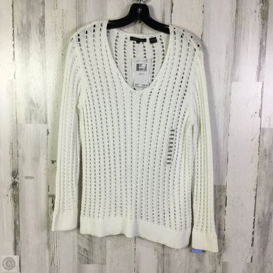 Sweater By Jeanne Pierre In White, Size: L