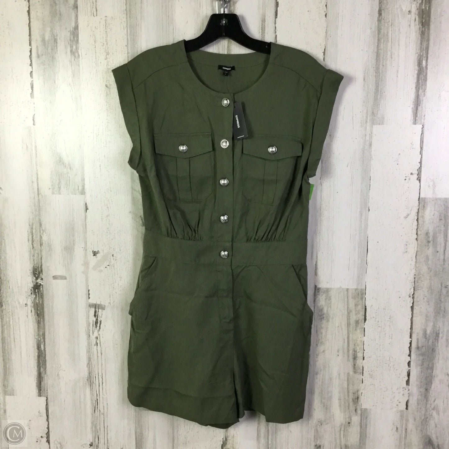 Romper By Express In Green, Size: S