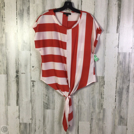 Top Short Sleeve By Banana Republic In Red & White, Size: M