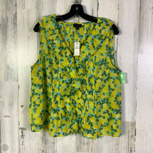 Top Sleeveless By Talbots In Blue & Yellow, Size: L