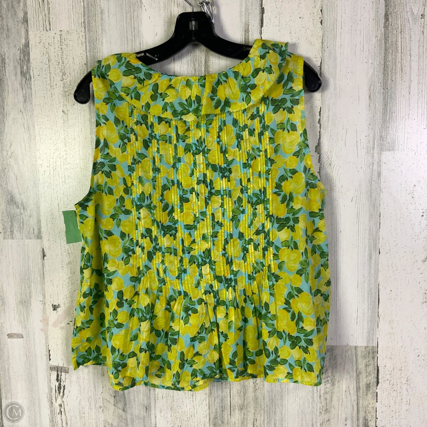 Top Sleeveless By Talbots In Blue & Yellow, Size: L