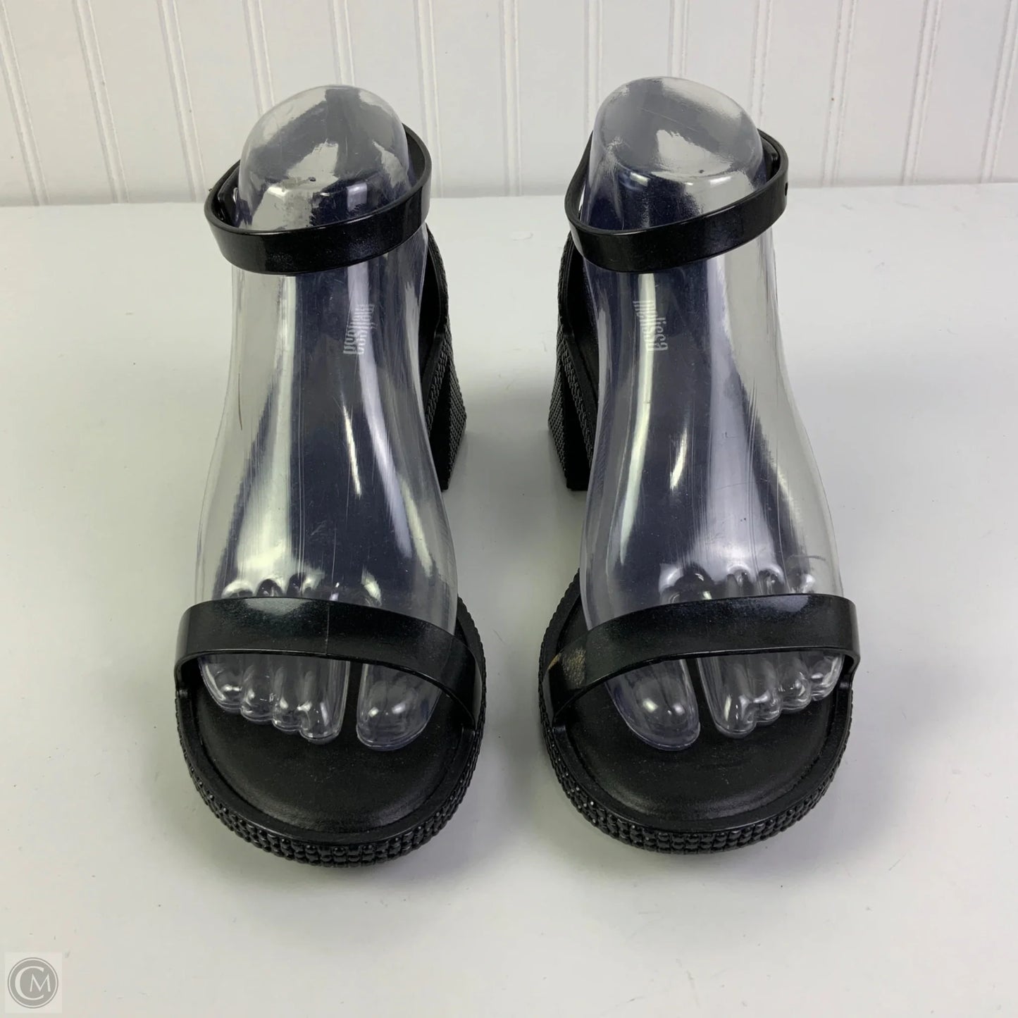 Sandals Heels Block By Clothes Mentor In Black, Size: 7