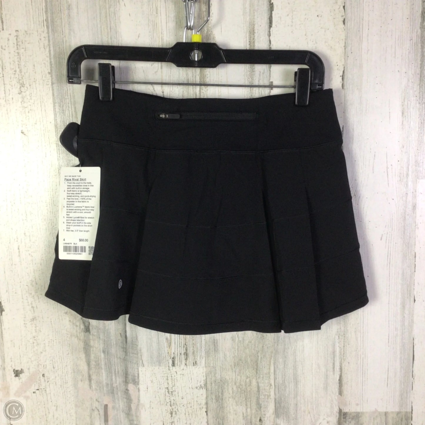Athletic Skort By Lululemon In Black, Size: 4