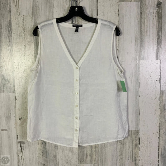 Top Sleeveless By Eileen Fisher In White, Size: M