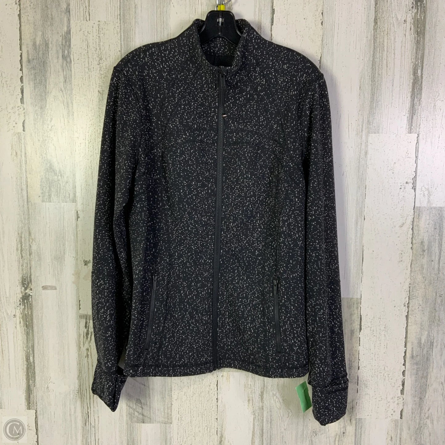 Athletic Jacket By Lululemon In Black & White, Size: 14