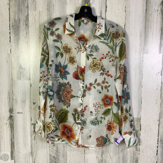 Top Long Sleeve By Johnny Was In White, Size: S
