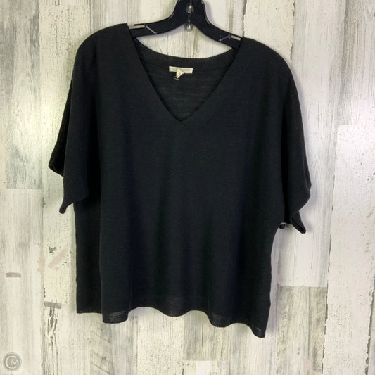 Sweater Short Sleeve By Eileen Fisher In Black, Size: S