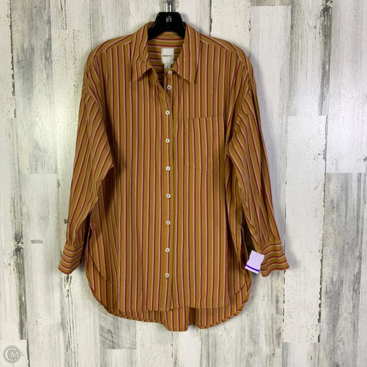 Top Long Sleeve By Maeve In Brown, Size: S