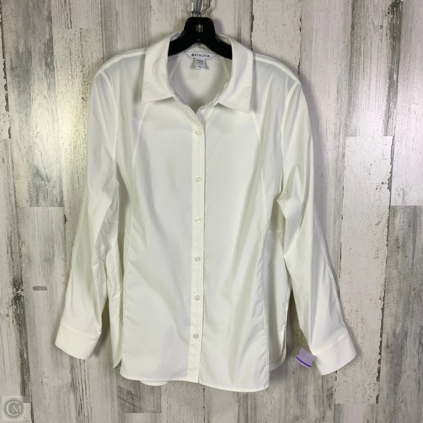 Top Long Sleeve By Athleta In White, Size: L
