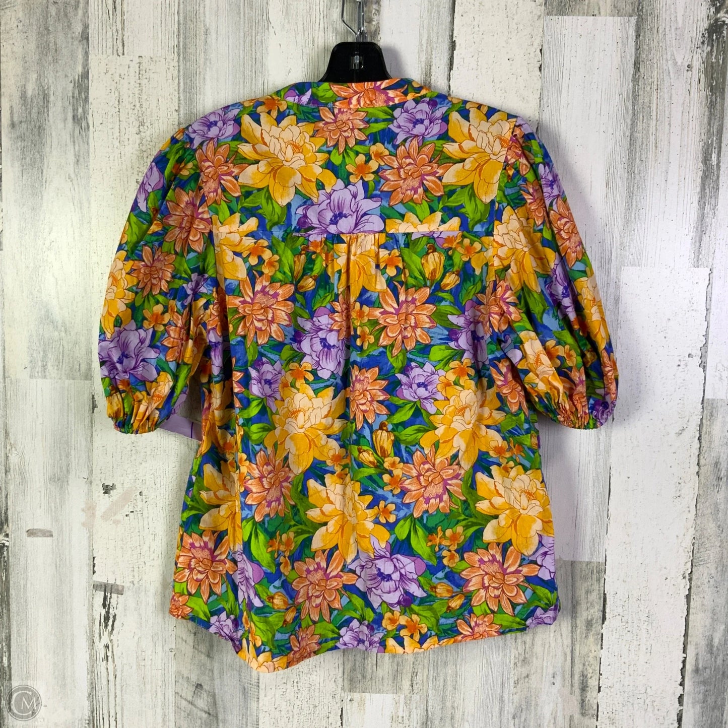 Top Short Sleeve By Flying Monkey In Orange & Purple, Size: S