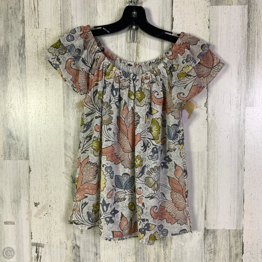 Blouse Sleeveless By Loft In Grey & Pink, Size: Xxsp