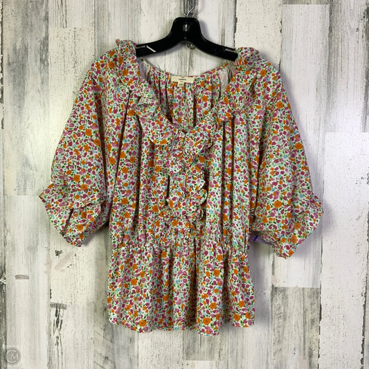 Top Short Sleeve By Entro In White, Size: L