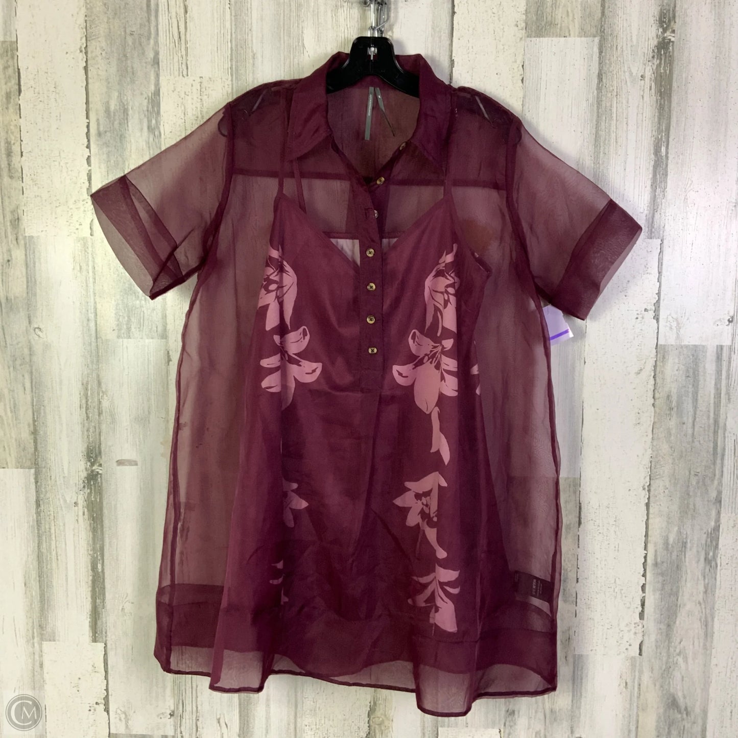 Tunic Short Sleeve By Anthropologie In Purple, Size: M