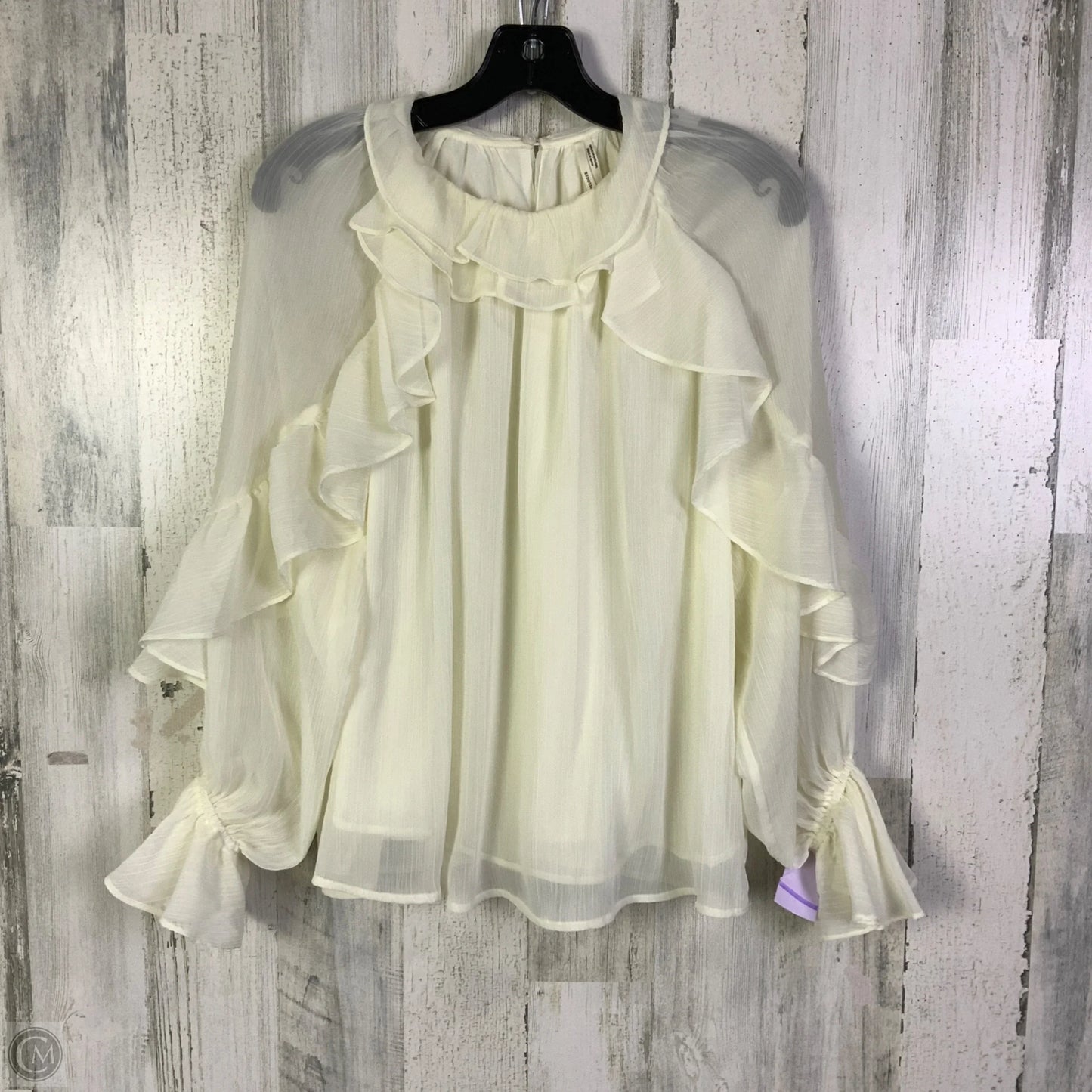 Top Long Sleeve By Anthropologie In White, Size: S