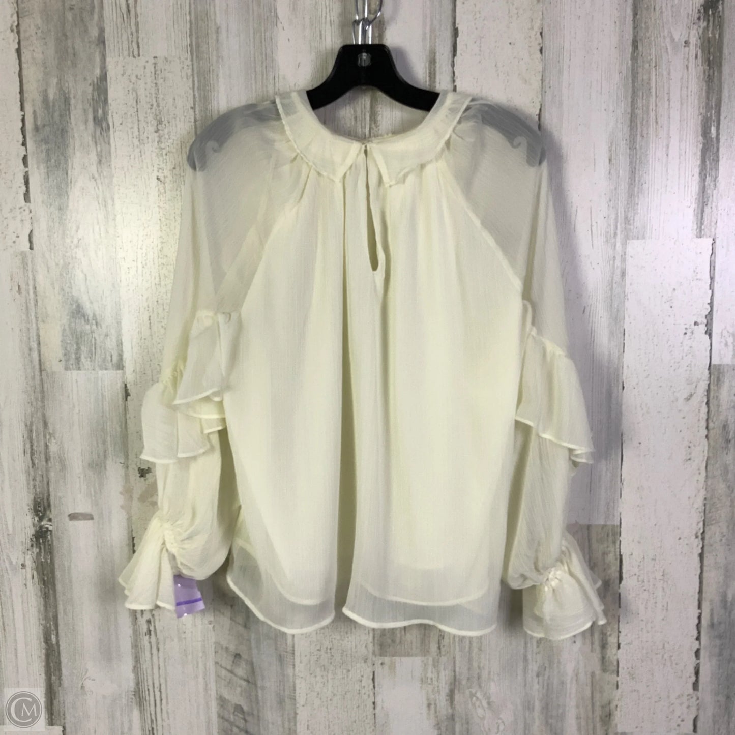Top Long Sleeve By Anthropologie In White, Size: S