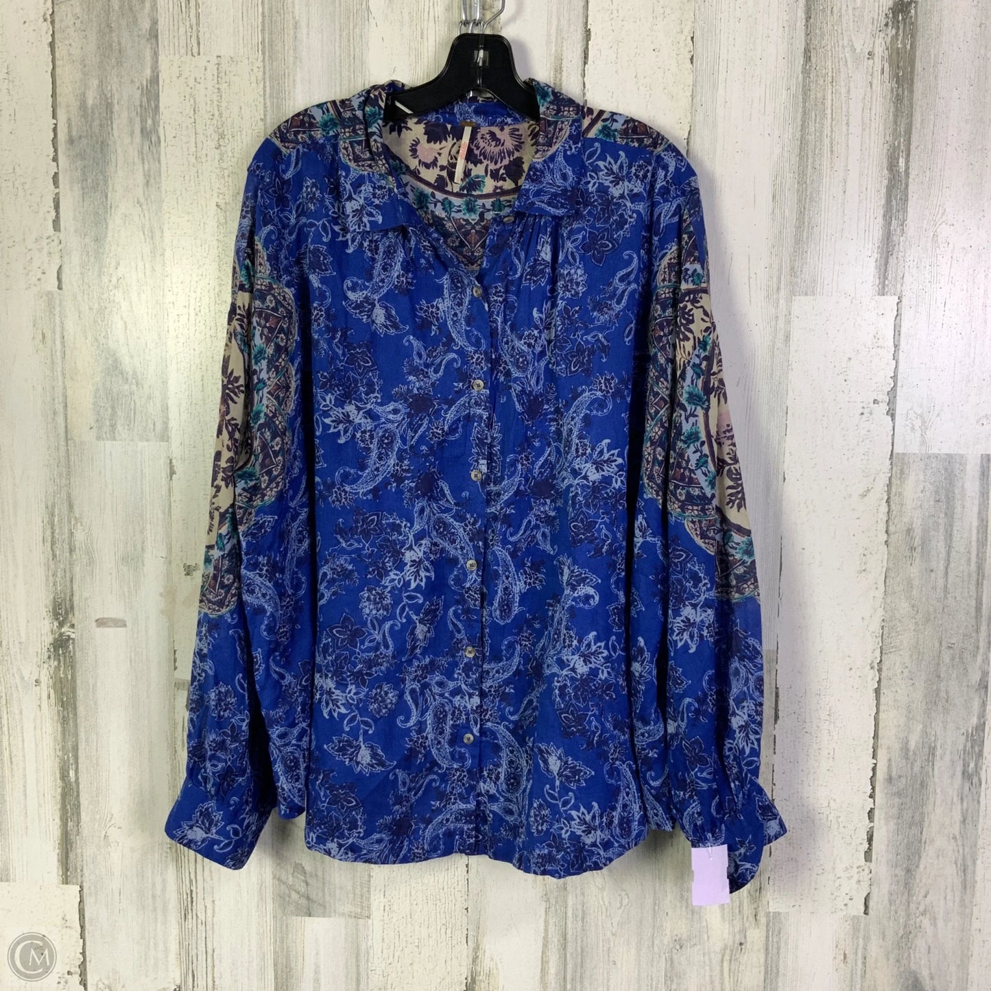 Top Long Sleeve By Free People In Blue, Size: L