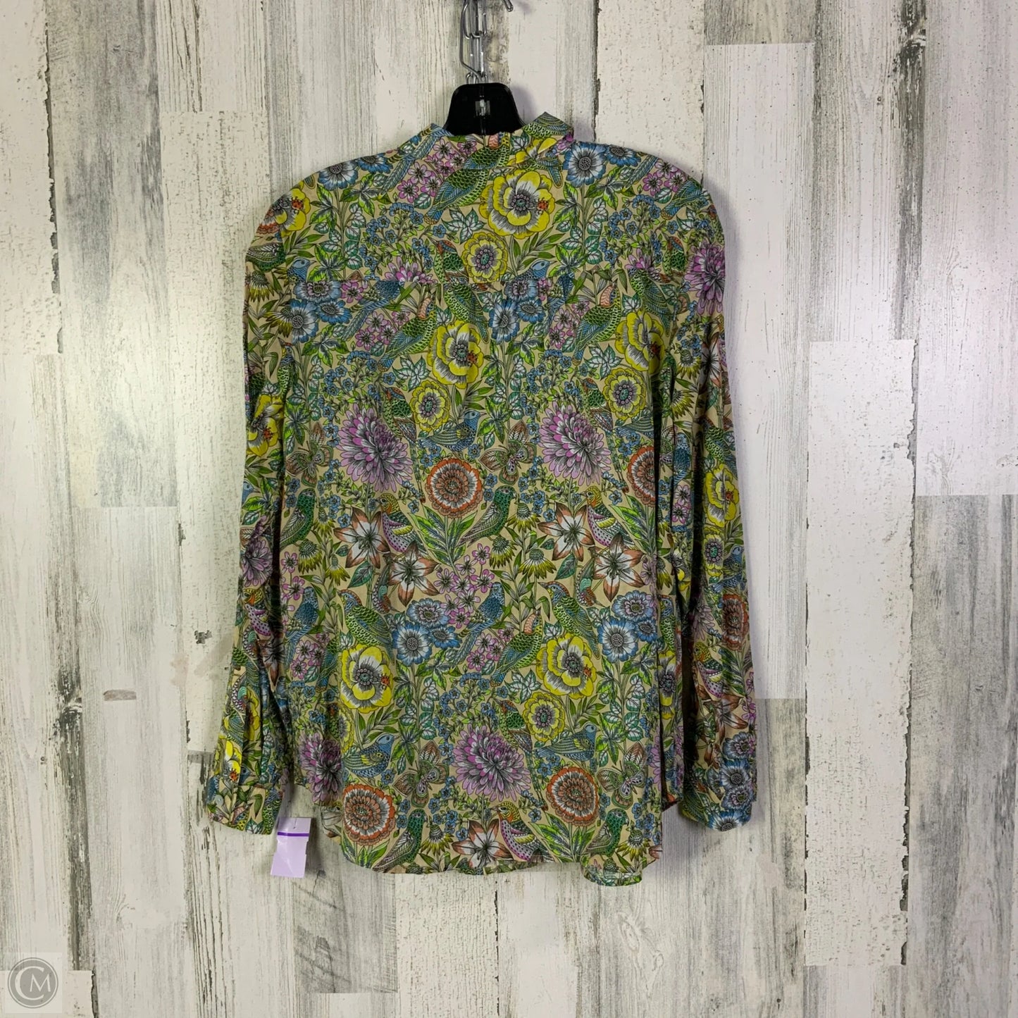 Top Long Sleeve By J. Jill In Green & Tan, Size: M