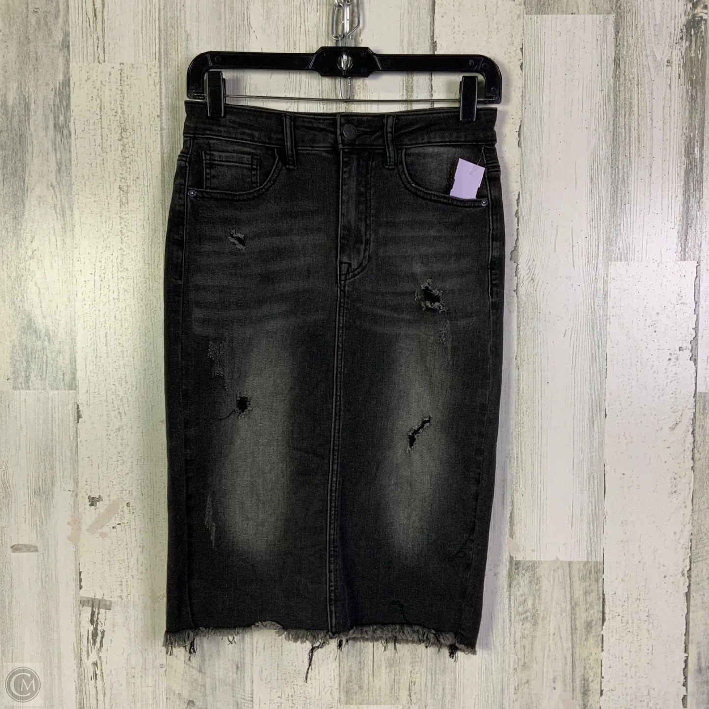 Skirt Mini & Short By Risen In Black Denim, Size: 4