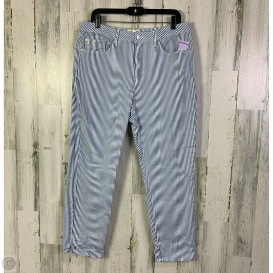 Pants Cropped By Seven 7 In Blue & White, Size: 12