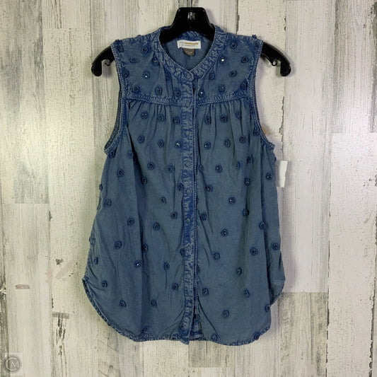 Top Sleeveless By Pilcro In Blue Denim, Size: M