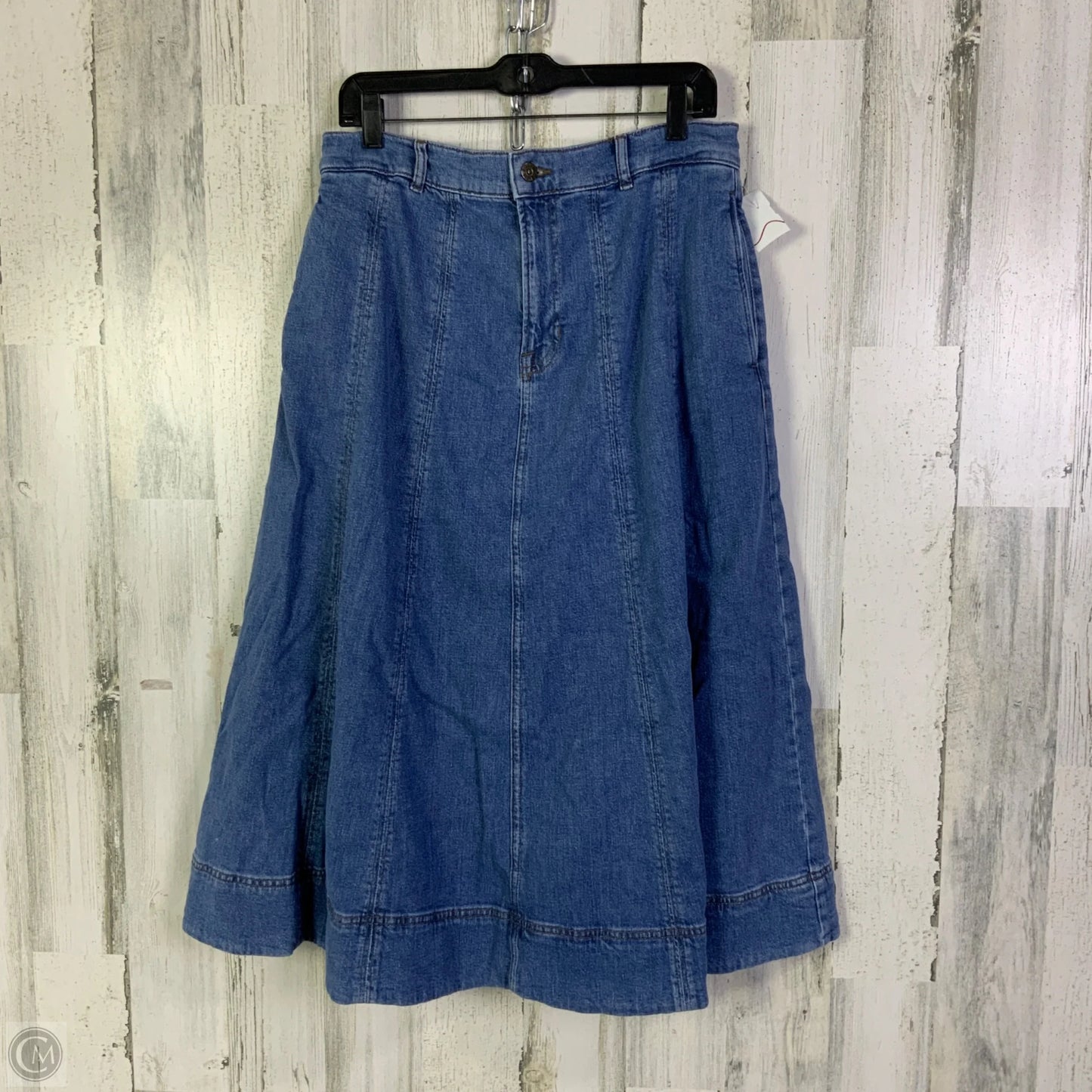 Skirt Midi By Boden In Blue Denim, Size: 8