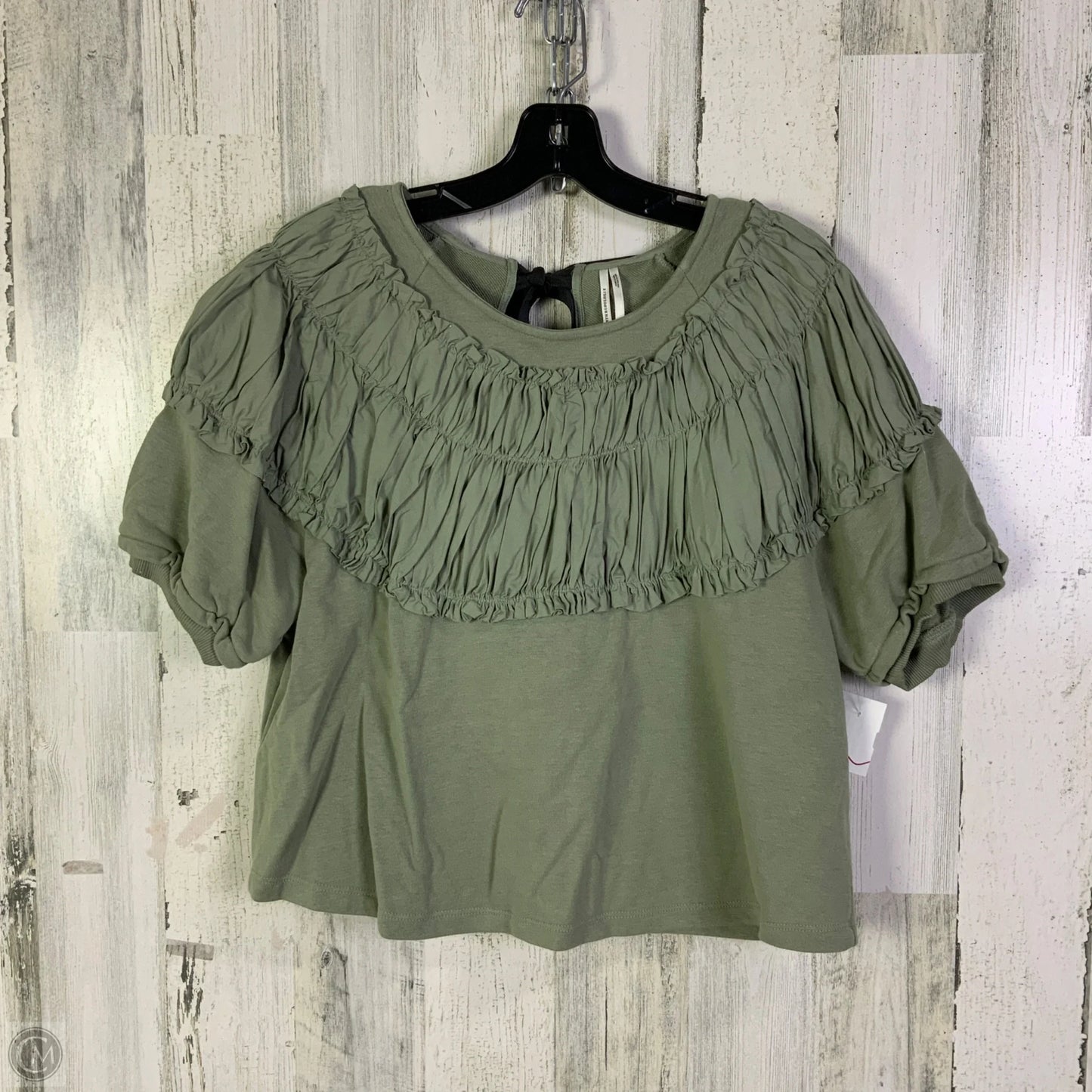 Top Short Sleeve By Anthropologie In Green, Size: M