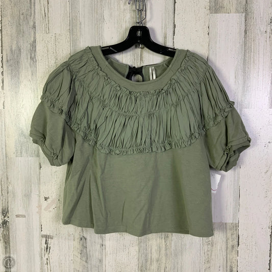 Top Short Sleeve By Anthropologie In Green, Size: M