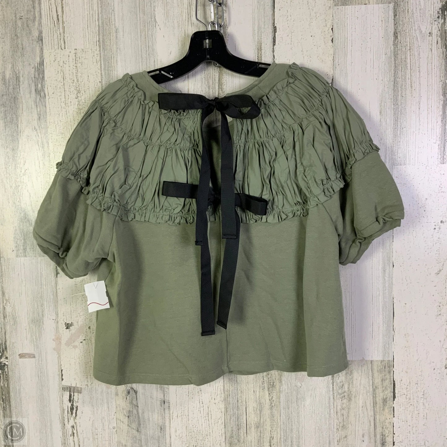 Top Short Sleeve By Anthropologie In Green, Size: M