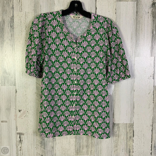 Top Short Sleeve By Boden In Green & Pink, Size: M