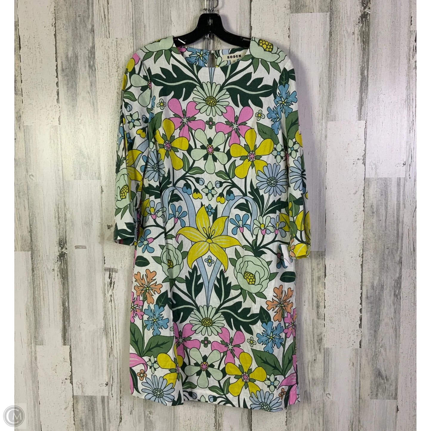 Dress Casual Short By Boden In Green & White, Size: M