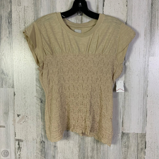 Top Short Sleeve By Maeve In Tan, Size: M