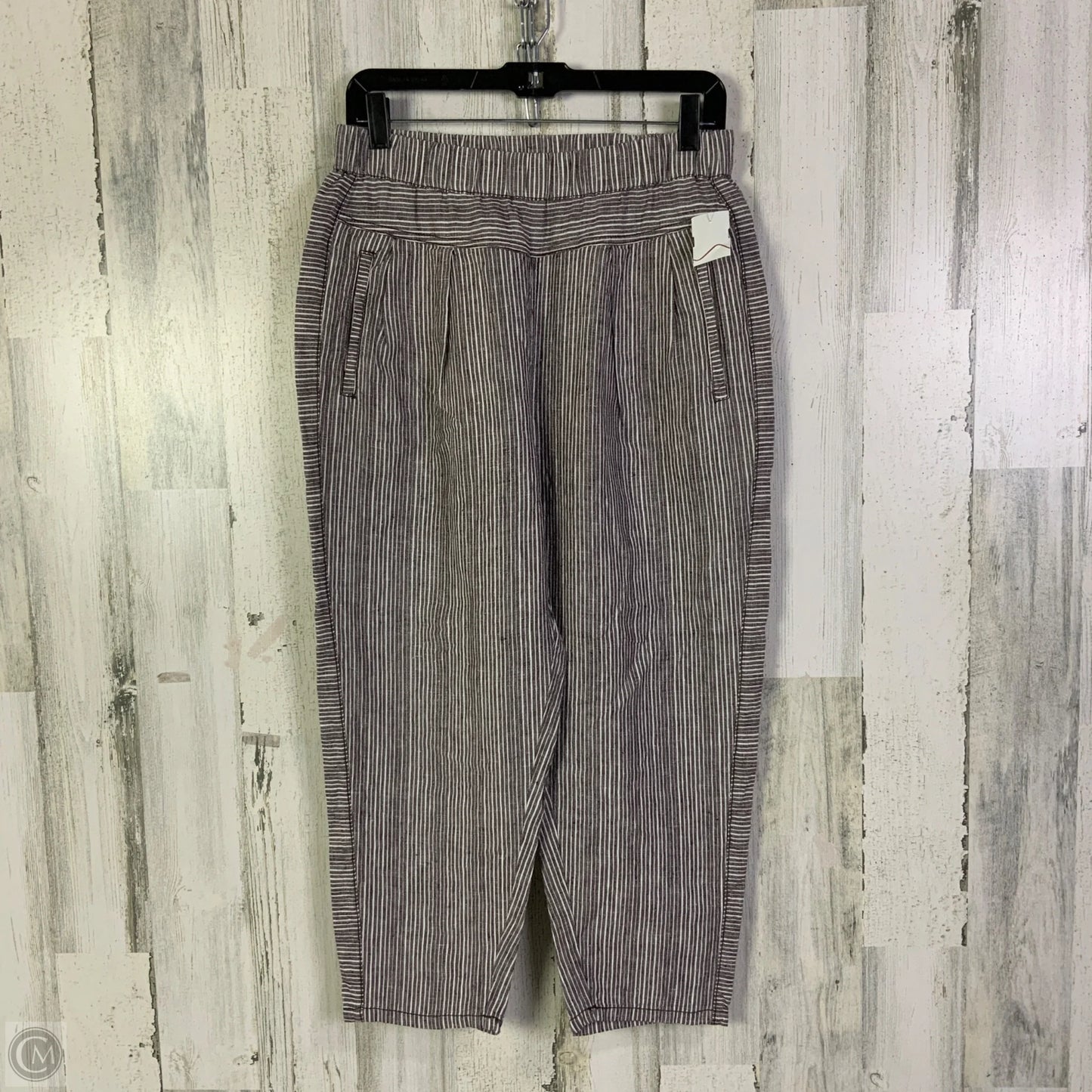 Pants Linen By Anthropologie In Brown & White, Size: 4