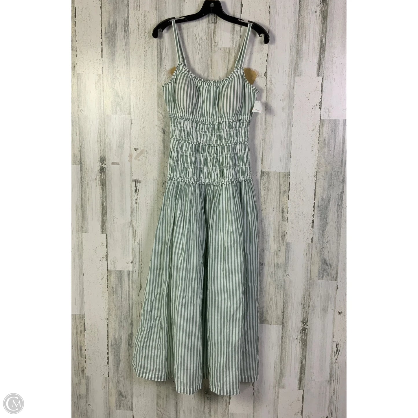 Dress Casual Maxi By Abercrombie And Fitch In Green & White, Size: M