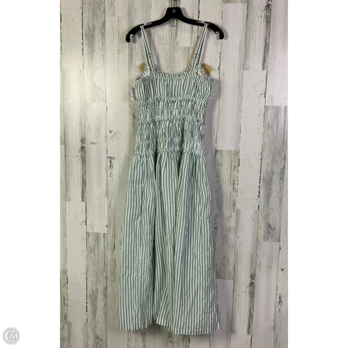 Dress Casual Maxi By Abercrombie And Fitch In Green & White, Size: M