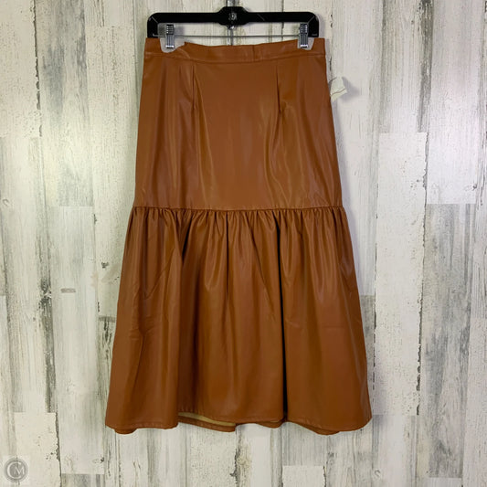 Skirt Midi By Who What Wear In Brown, Size: 8