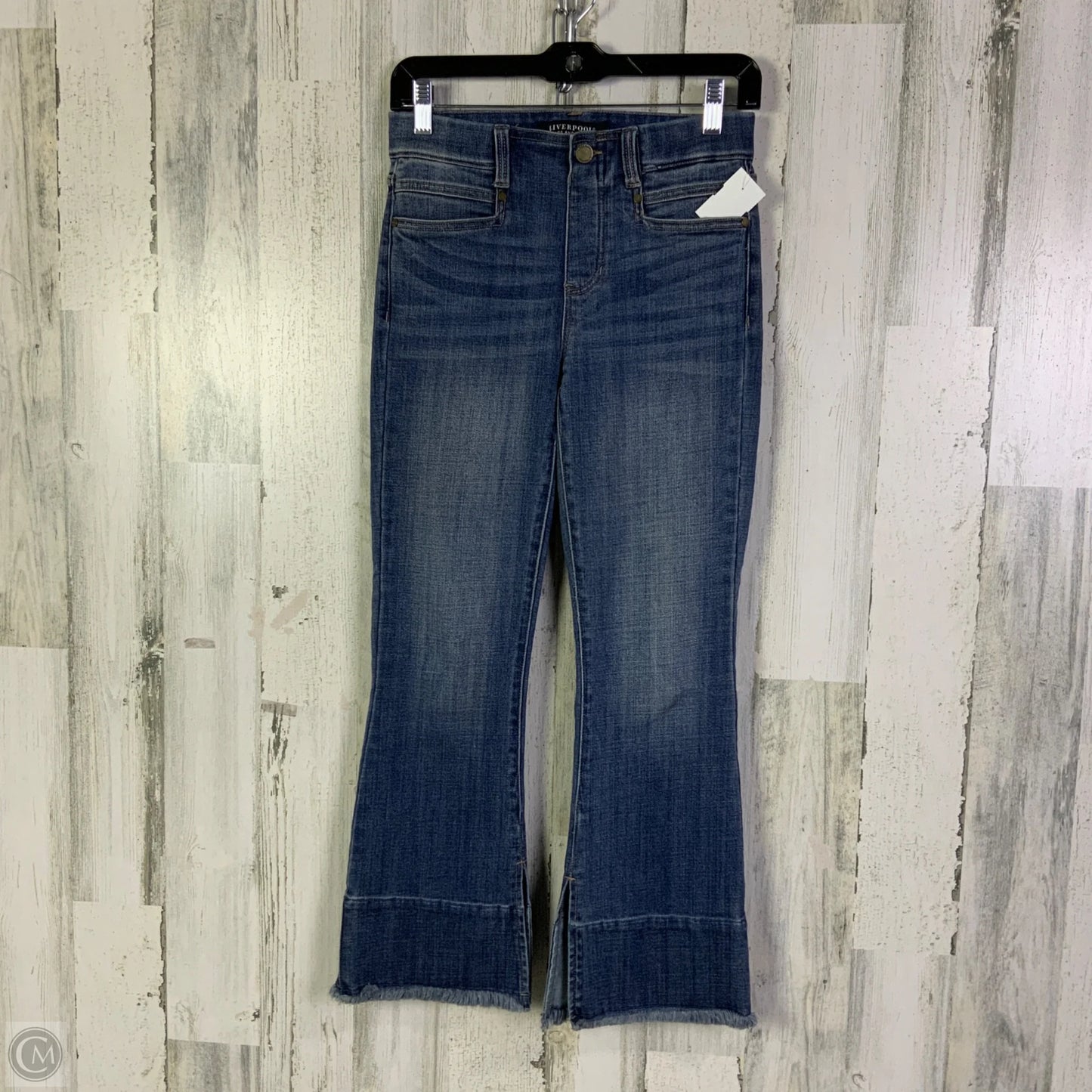 Jeans Flared By Liverpool In Blue Denim, Size: 0