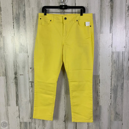 Jeans Cropped By Talbots In Yellow Denim, Size: 12