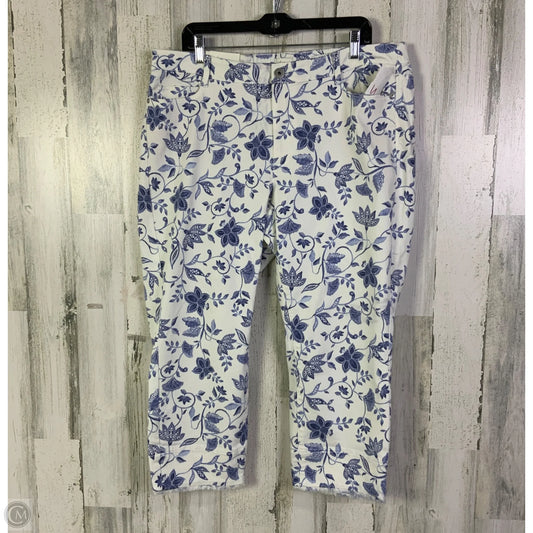 Jeans Cropped By J. Jill In Blue & White, Size: 18