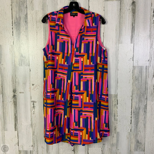 Dress Casual Short By Clothes Mentor In Blue & Pink, Size: M