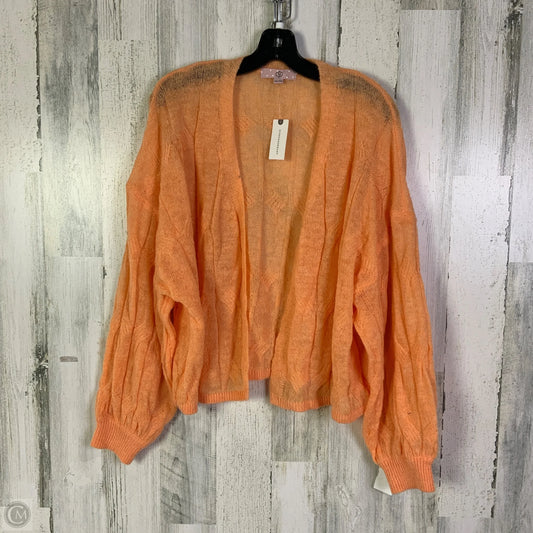 Sweater Cardigan By Clothes Mentor In Orange, Size: M