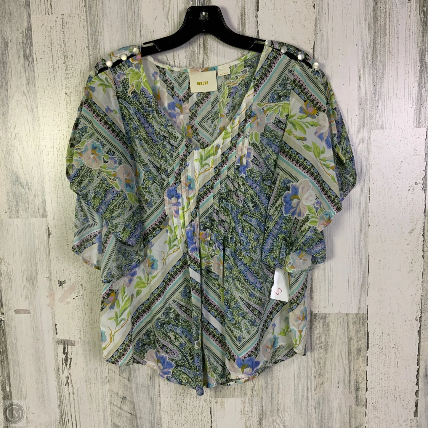 Top Short Sleeve By Maeve In Blue, Size: S
