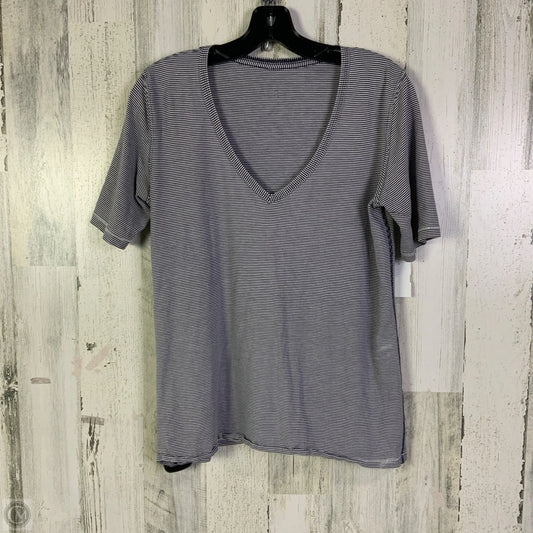 Athletic Top Short Sleeve By Lululemon In Blue & White, Size: S