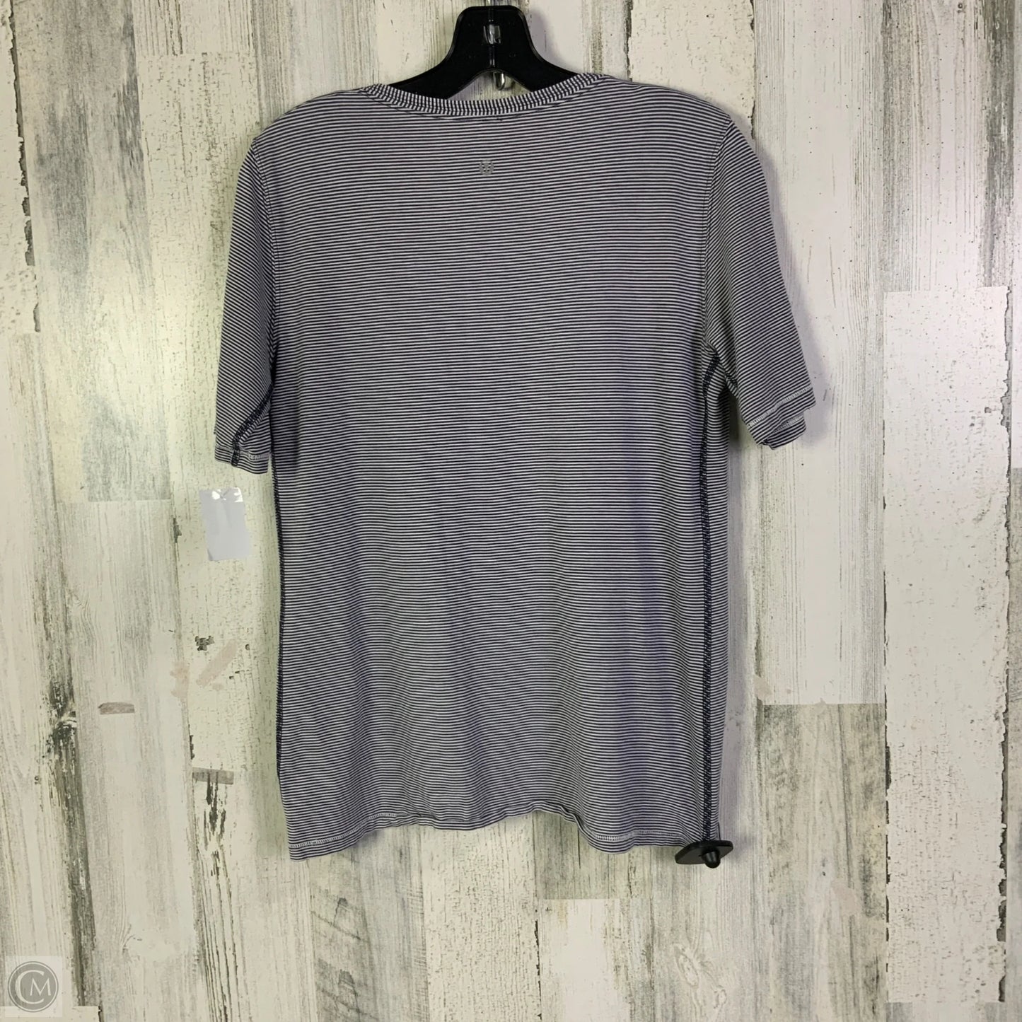 Athletic Top Short Sleeve By Lululemon In Blue & White, Size: S